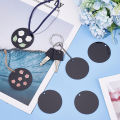 120PCS Black Acrylic Keychain Blanks Round Circle Disc Christmas Ornaments for Vinyl Kit Including DIY Keychain Vinyl Crafting. 