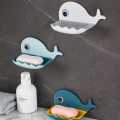 Fish Shape Soap Box Bathroom Drain Soap Holder Rack Self-Adhesive Wall Mounted Soap Tray Plate Bathroom Supplies Bathroom Gadge. 