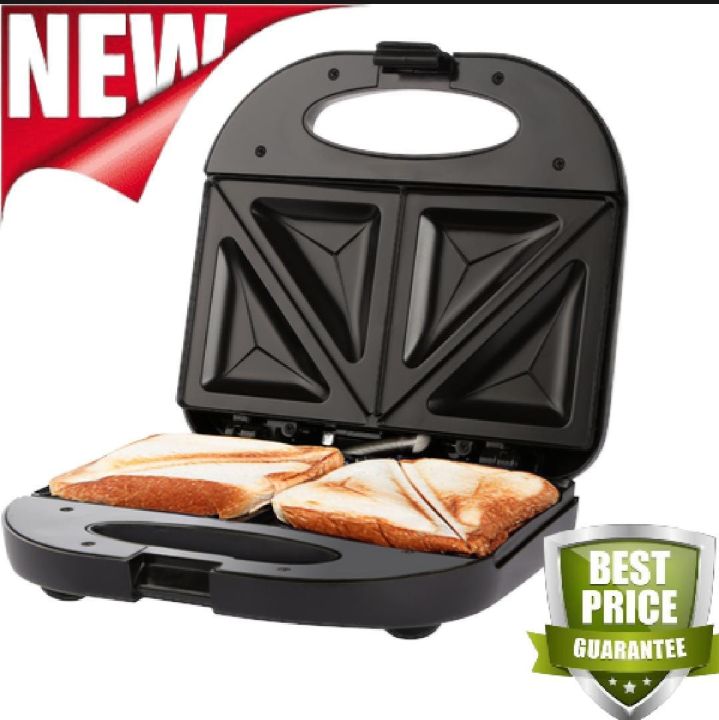 2-Slice Sandwich Maker | 750W Panini Press & Grill | Non-Stick Plates ...