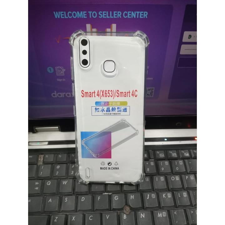 Infinix Smart 4 Back Cover Transparent Extra Bumper Anti Shock Soft Crystal Clear Cover For Infinix Smart 4
