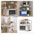 Extendable Multi-functional Telescopic Framework Microwave Kitchen Storage Organizer Rack. 
