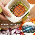 Chop Master 2-in-1 Vegetable and Fruit Hand Chopper, Multifunctional Vegetable Chopper French Fries Cutter Household Hand Pressure Onion Dicer Cucumber Potato Slicer Kitchen Tools, Yellow. 