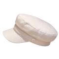 Solitary waves Cotton Linen Sailor Captain Caps Retro Breton Beret Cap Flat Top Newsboy Fisherman Hat Unisex. 