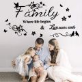 WallsArt Store Wall Stickers for Living Room Bedroom Kitchen Quote- Family Where Life Begins & Love Never Ends Quote Removable Vinyl Home Art Decals Murals. 