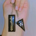 Customize Resin Black Name Pendant for Men. 