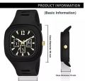 Stylish Square Dial Smooth Silicon Straps Casual Watch Stylish Analog Watch for Boys Men's in High Quality Black. 