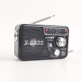 Portable Radio FM AM SW Receiver - Rechargeable, MP3, USB, Memory Card, AUX Supported with LED Torch. 
