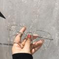 Vintage Square Metal Frame Glasses Women Fashion Optical Myopia Blocking Eyewear Popular Reading Anti-blue Light Eyeglasses. 