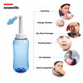 300ml Nasal Rinse Wash Push Button Self Draining Neti Pot For Congestion Sneezing Pollution Flu Cold Smog Dry Passage and Allergy With Two Color Options of Blue and Purple Waterpulse NetiPot by SZASELLS. 
