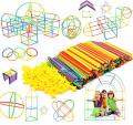 Rainbow Straw Constructor Stem Building Blocks Toys For Kids 220pcs And 110pcs Interlocking Plastic Educational Toys Engineering Building Blocks Assembly Straw Blocks for Boys & Girls. 