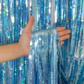 2 Meters Party Backdrop Curtains Glitter Gold Tinsel Fringe Foil Curtain Birthday Wedding Decoration Adult Anniversary Decor. 