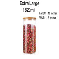 Glass Jar with bamboo Lid AIRTIGHT Canisters glass food storage jar with lids ( 1 piece price  ,  1000ml - 600ML - 450ML - 750 ml  ( check variation )  are perfect to store cookies, candy, flour, beans, spice, cereals etc.1000ml - 600ML - 450ML - 750 ml. 
