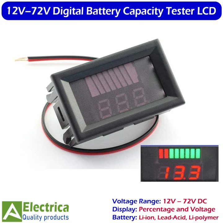 Universal%2012V%E2%80%9372V%20Battery%20Capacity%20Indicator%20with%20LED%20Voltmeter%20for%20Cars,%20Motorcycles,%20E-Bikes,%20Solar%20Systems%20%E2%80%93%2012V%2024V%2036V%2048V%2060V%2072V%20by%20Electrica%20-%20Image%202