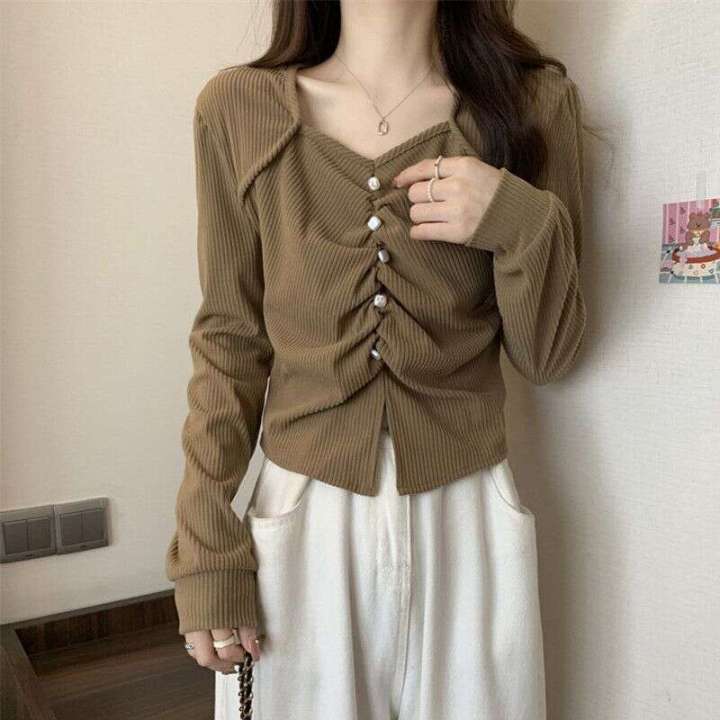 Large size design sense base shirt Spring and Autumn new style fat mm irregular top looks slim covers flesh slit careful machine T shirt