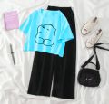 Summer Soft & Comfy Top T-Shirt With Flapper Trouser Combo for Girls & Women. 
