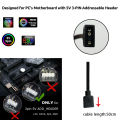 WS2812B RGB LED Strip 5V 3 Pin Addressable LED Headers PC for ASUS AURA SYNC , MSI Mystic Light Sync , GIGABYTE RGB Fusion 2.0. 