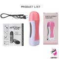 Pack of 3 Roll on Wax Heater Machine Portable Wax Warmer Electric Depilatory Roller Hair Remover Refill with Srips & Wax Refil. 