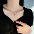 18K Gold Plated Love Heart Stainless Steel Necklace Popular Clavicle Chain simple Classical Heart Pendant Necklaces jewelry. 