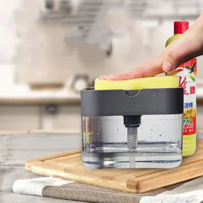 Good%20Quality%20New%20Soap%20Dispenser%20Soap%20Pump%20&%20Sponge%20Caddy%20With%20Sponge%20Dishwashing%20Soap%20Holder%20Sponge%20Rack%2013%20oz.%202-in-1%20Soap%20Dispenser%20Push-Out%20Liquid%20Dispenser%20Kitchen%20Dishwashing%20Brush%20Scouring%20Pad%20Detergent%20Automatic%20Dispenser%20Soap%20Sponge%20Caddy%20-%20Image%206