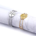 2Pcs Best Friends Heart Joint Pattern Bracelets. 