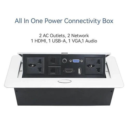 Hydraulic Pop-Up Power Socket Box – Conference Table Connectivity Power ...
