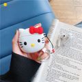 Cute Hello Kitty Apple Airpods 1/2 Case Silicone Wireless Earphone Soft Case Protective Case for I9 I11 Airpods 1&2 (just a case). 