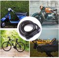5 Digit Code Bike Lock Coiling Resettable Combination Cable Bike Locks Anti Theft Cycling Password Lock - Black. 