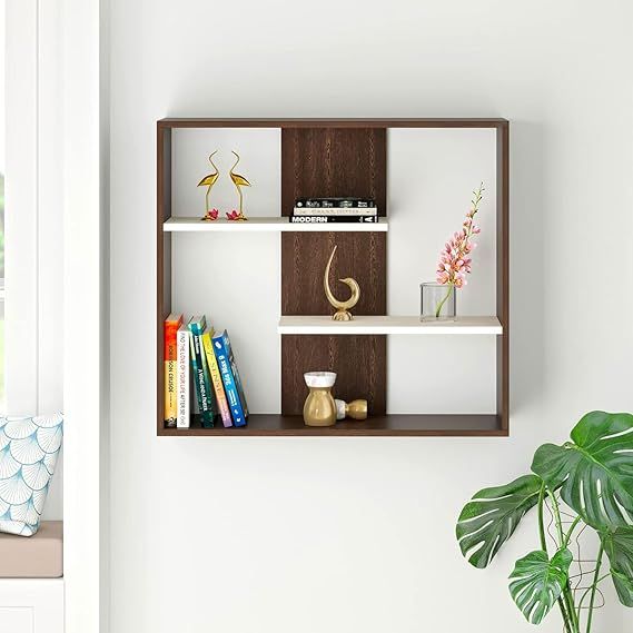 Wooden Open Book Shelf | Wall Shelf For Decor Items | Book Organizer | Showpiece Shelf