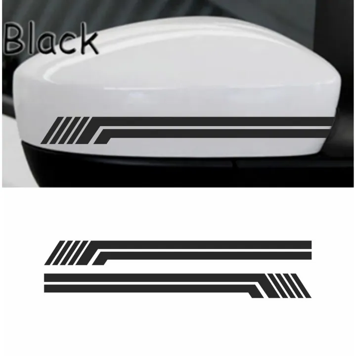 2 Pcs (Black) Latest Side Mirror Reflective Decals Stickers for Auto ...
