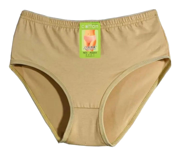 Pack of 2 Soft Jersey Cotton Blended Stuff Underwear Panties for Girls & Women For Casual And Specific Periods Briefs For Women's In Black Skin Colors