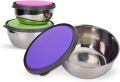Techmanistan Set of 3 - Stainless Steel Mixing Bowls, Stainless Steel Nesting Bowls Set with Airtight Lids Non-Slip Food Storage Containers, Food Storage Bowls, Stainless Steel Seal Bowl With Lid. 