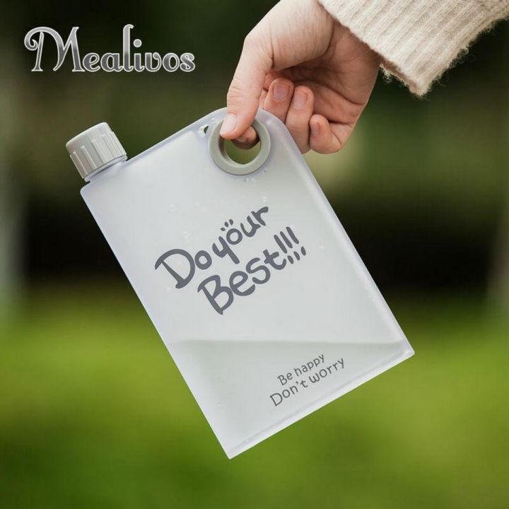 New stylish A5 memo paper bottle flat portable notebook water bottle school activities outdoor sports utensils