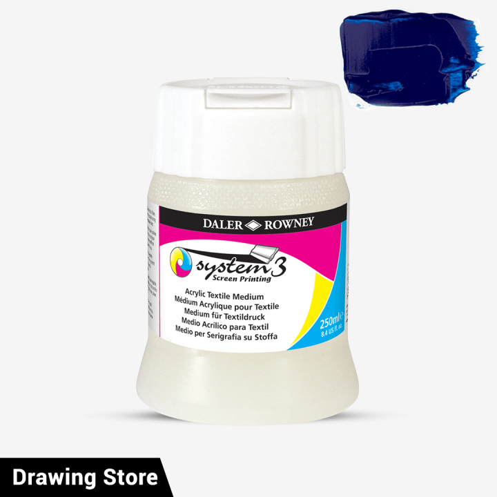 Daler Rowney System 3 Acrylic Textile Medium Textile Screen Printing Medium 250ml