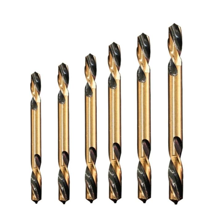 6Pcs Portable Double-headed Twist Auger Drill Bit Set HSS High Hardness Double Ended Drill Bits Professional High Quality Hole Opener