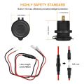 12v usb outlet-1 x Car Charger Adapter
1 x Wire with 10A fuse(Cable length 60CM)-Black. 