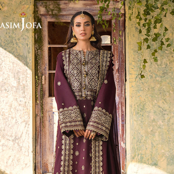 Asim Jofa 3 Piece Unstitched Suit for Women Ajlr-08