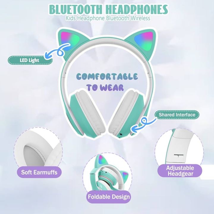 Cat%20Ear%20Headset,STN-28%20STN28%20Bluetooth%205.0%20LED%20Cat%20Ear%20Headphones%20Kids%20Headset%20Young%20Glowing%20Cat%20Ear%20Headphones%20-%20Image%202