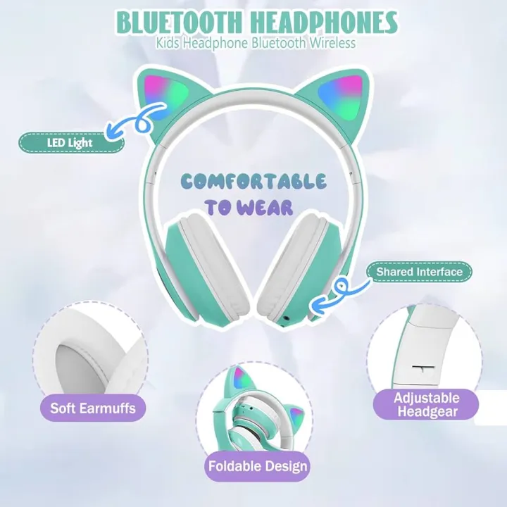 Cat%20Ear%20Headset,STN-28%20STN28%20Bluetooth%205.0%20LED%20Cat%20Ear%20Headphones%20Kids%20Headset%20Young%20Glowing%20Cat%20Ear%20Headphones%20-%20Image%202