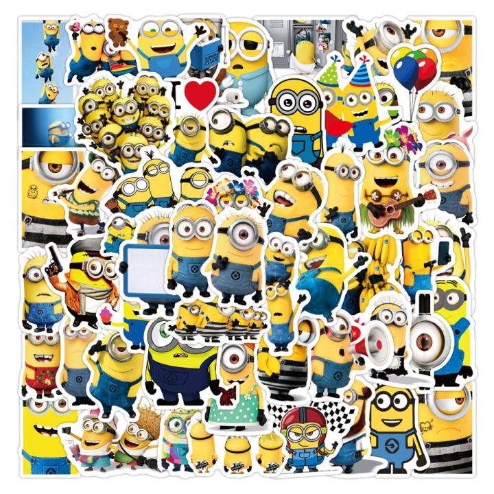 50pcs/Pack Cute Cartoon Minions Stickers Despicable Me  Waterproof Skateboard Luggage Guitar Laptop Funny Graffiti Sticker Kid Classic Toy