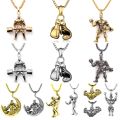 Weightlifting Pendant Necklaces Barbell Dumbbell Classic Charm Sporty Style Long Necklaces For Male Men Fitness Enthusiast. 