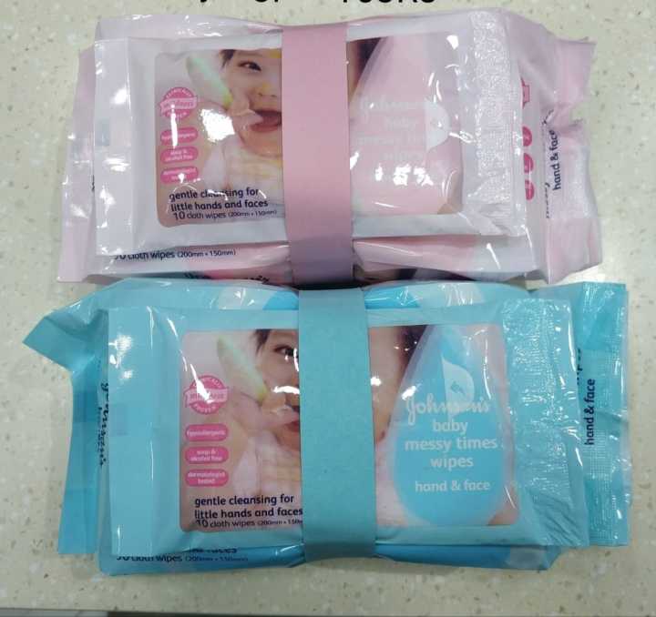 JOHNSON Baby Wipes 90 Sheets, Free With 10 Sheets Pocket Pack