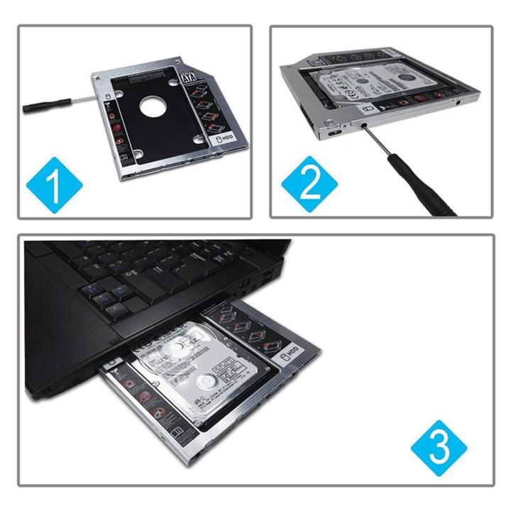 SSD%20HDD%20Caddy%2012.7mm%202nd%20Hard%20Disk%20Drive%20Caddy%20Case%20Adapter%20for%20Universal%20Laptop%20CD/DVD-ROM%20Optical%20Bay%20(12.7MM)%20-%20Image%205