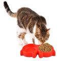 Cat Shaped Double food bowl Pet Plastic food bowl Foodie Puppies Non-Slip, Non-Toxic Pet Feeding Plastic Cat Face Shaped Double Bowl Food & Water Feeder 2-in-1 Bowl for Dogs, Puppies, Cats & Kittens - Multi Colour. 