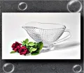 Raita/Chutney Serving Glass Bowl with Handle/Glass Boat. 