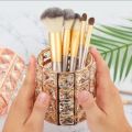 1 Piece Metal Crystal Round Makeup Brush Holder, Miaowater Makeup Brush Pen Holder, Brush Sorting Storage Organizer. 
