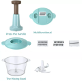 Manual Hand Operated 2000 ML Chopper Pump Action With Free 3 Blades Food Processor Portable Container And Easy To Clean Kitchen Gadget.. 