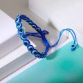 Wholesale Handmade Adjustable Rope Cord Thread Braided Bracelets Blue Resin Turkish Eye Amulet Nazar Bracelet For Men Women. 