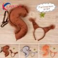 Cosplay Tail Performance Props Squirrel Ears Hair Hoop Tail Accessories. 