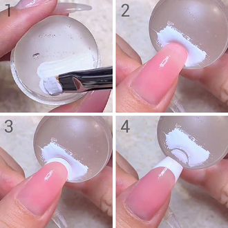 Nail Stamper Art Jelly Silicone Stamper With Cap Stamp for French Nails, Nail Art Stamping Tool