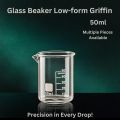 Glass Beaker 50ml (1-6 Pcs) - Borosilicate, Heat Resistant, Graduated Measuring Cup for Lab, Chemistry, Baking, Perfume, Candle Making & DIY Experiments. 